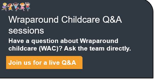 📣WAC Q&A Sessions - 30/4📣 The Wraparound Childcare Team is holding an online Q&A session for families following the change to the claims process: 👉 30 April 2024 10.30-11.30 Sign up here ow.ly/bBp550RqVP6