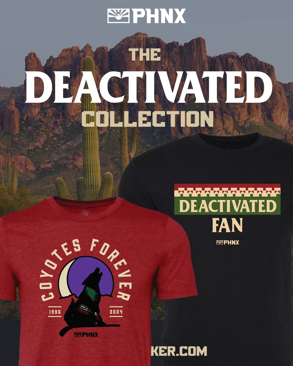 PHNX_Hockey's tweet photo. Coyotes Forever.
Deactivated but always in our hearts. ♥️
Shop here: https://t.co/zx8zSa61Ua https://t.co/b9V2fGX5ld