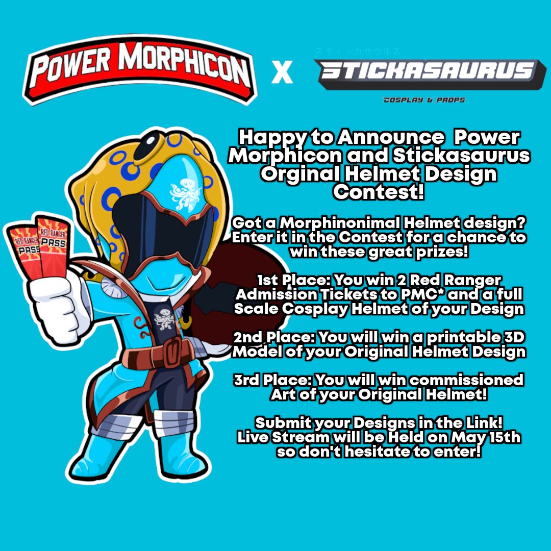 Time to show off your awesome OC helmet designs and perhaps win some awesome prizes! Huge shout out to @PowerMorphicon for this opportunity to make this contest morpinonimal! Enter here! docs.google.com/forms/d/e/1FAI…