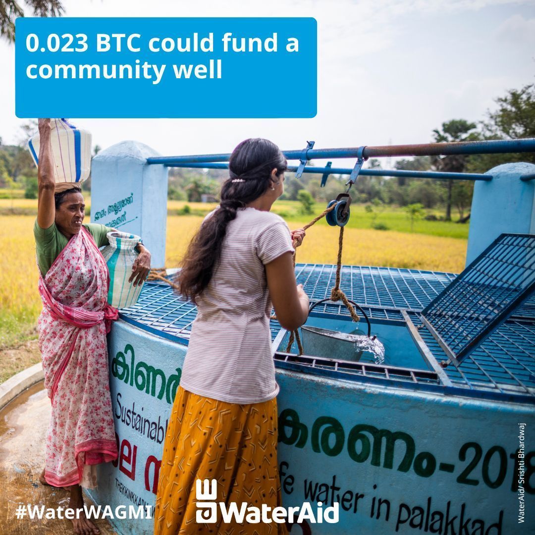 #WaterWAGMI means supporting the 2.2 billion people living without clean water close to home...with crypto! Donate here: bit.ly/WAACrypto 💙🚀