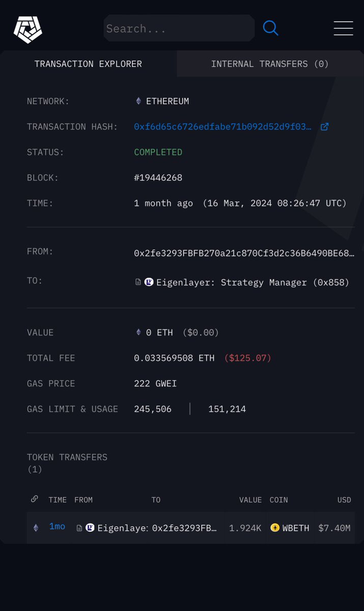 On January 2, this wallet funded freshly from Binance deposited roughly 4,000 wbETH, or $13,000,000 into EigenLayer

Over the next 3 months, they amassed nearly 3,500,000 Eigen points

On March 16, one day following the snapshot, they withdrew it all

Criminal.