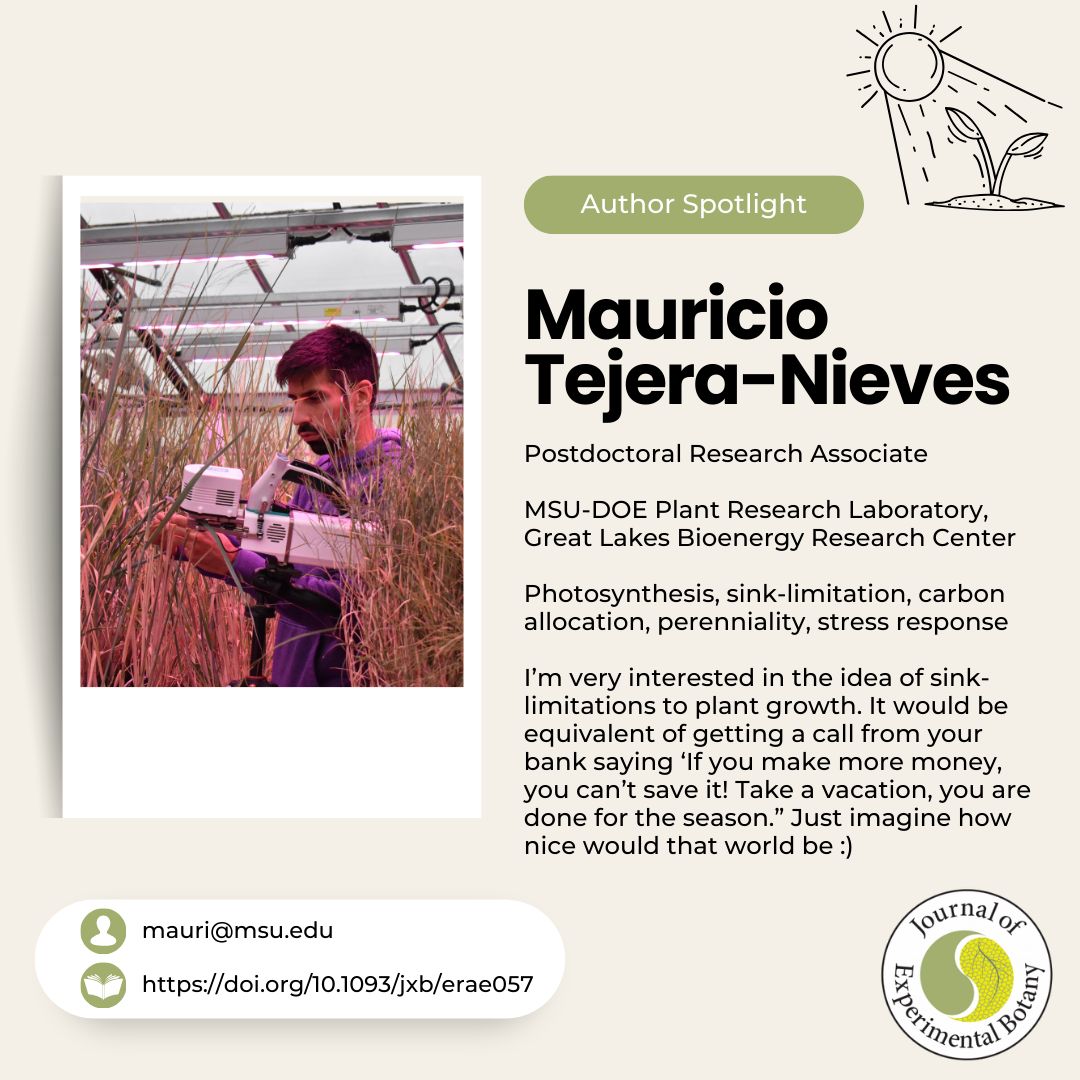 Introducing Mauricio Tejera-Nieves, first author of 'The Dynamic Assimilation Technique measures #photosynthetic CO2 response curves with similar fidelity to steady-state approaches in half the time' ☀️🍏 @PerennialDr @MSUDOEPlantLab @GLBioenergy 📖 bit.ly/3UDR9Xu