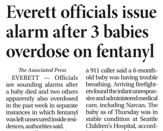 This sad history needs to stop. It's time for our legislature to adopt bills that stalled last year that would prioritize a child's right to safety over other social concerns. I will push for that in the Senate next year. #waleg #olypen #fentanyl #childendangerment