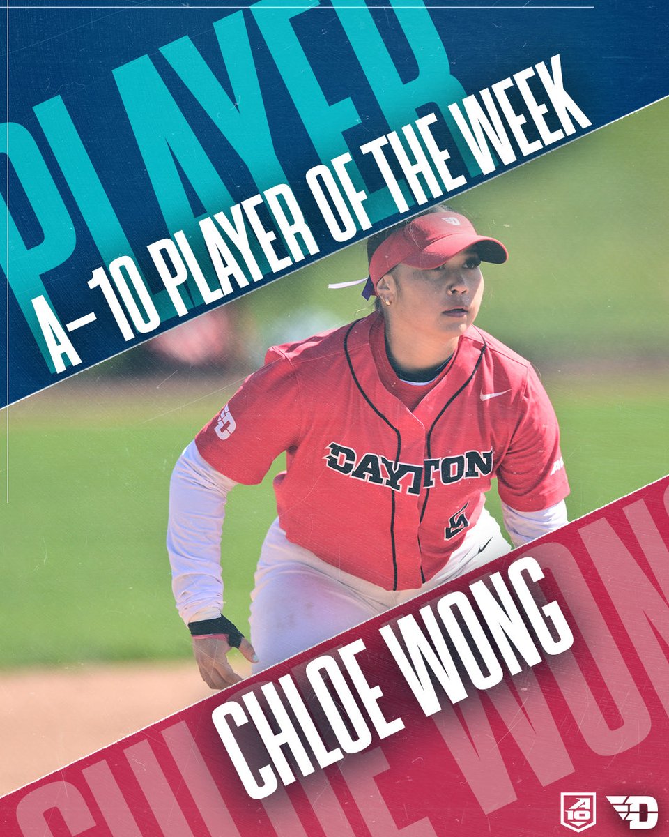 Congratulations to junior Chloe Wong on being named ⁦@atlantic10⁩ Softball Player of the Week! #UDSB // #GoFlyers
