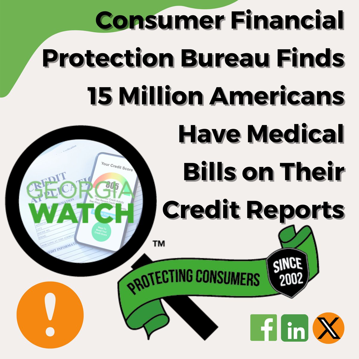 The Consumer Financial Protection Bureau (CFPB) released research showing that 15 million Americans, mainly within the South and low-income communities, have medical bills on their credit reports despite changes by Equifax, Experian and TransUnion. #CFPB #Medicaldebt