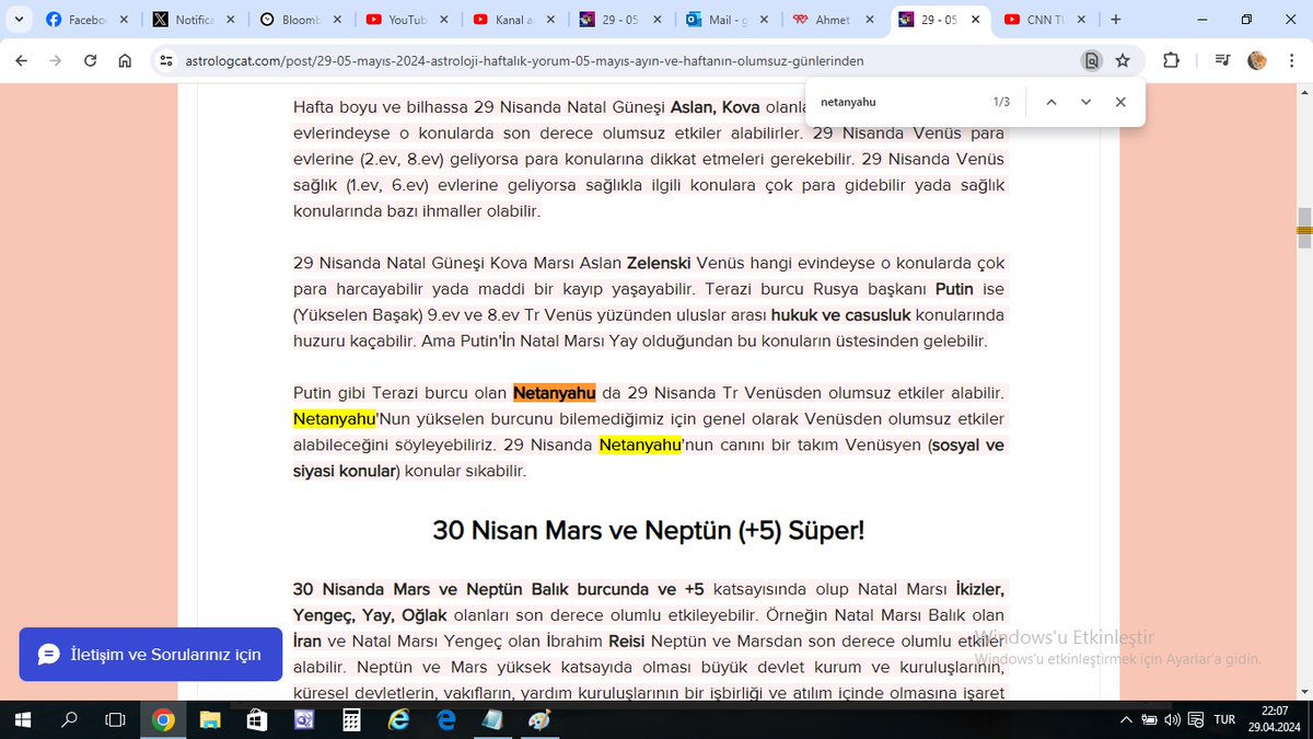 29 Nisan #İsrail Tel Aviv Sokakları karıştı. Herhalde #Netanyahu'yu arıyorlar. Alıp götürecekler. 😊 29 Nisan için günler öncesi Terazi burcu Netanyahu'nun Venüs'den olumsuz etkiler alabilir demiştik. Ayrıca Netanyahu hakkında yakalama kararı da çıkartılabilir.…