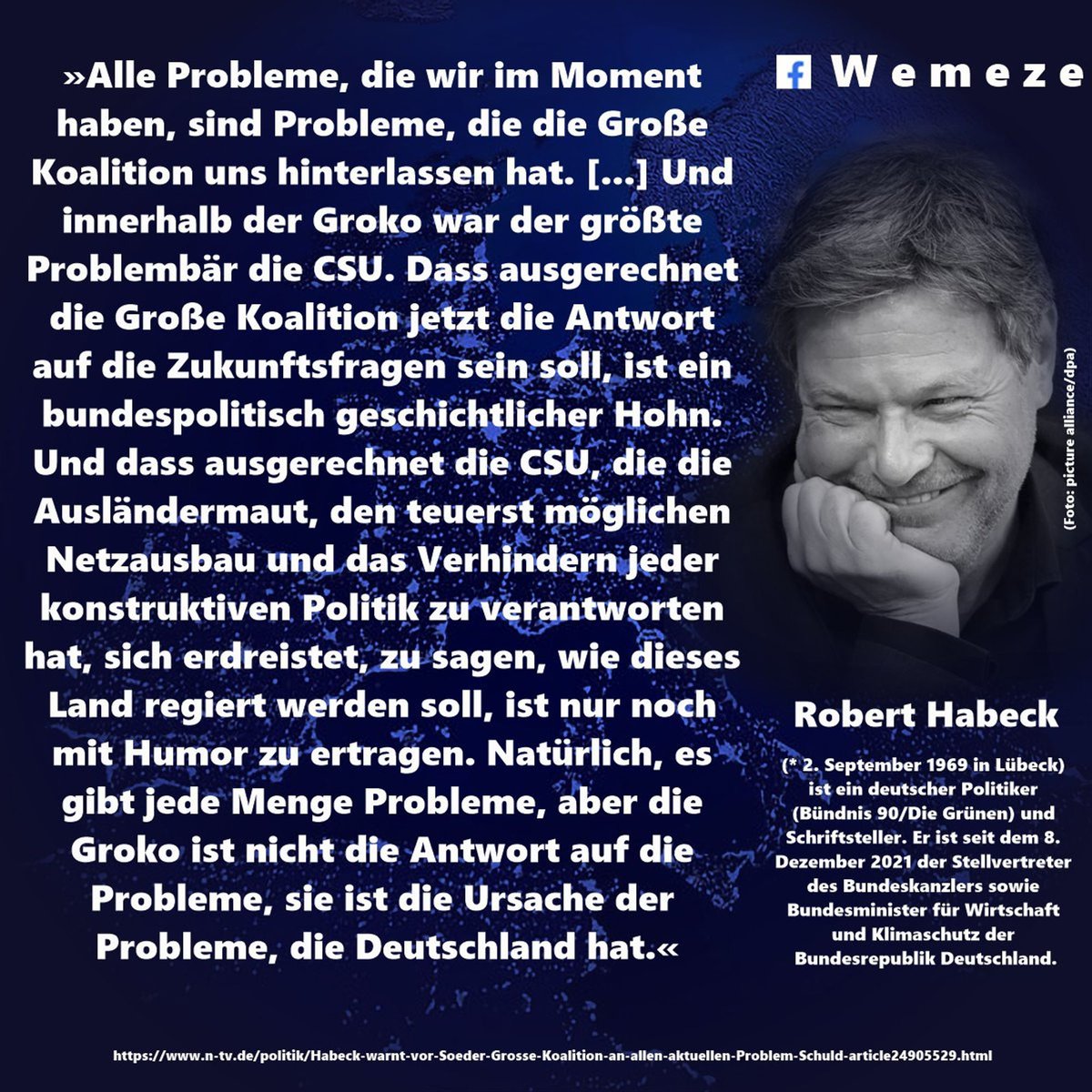 Das was Robert sagt. Söder will zurück zur Groko? Ein noch größerer Hohn wäre nur noch Kohl auszubuddeln, um ihn zu fragen wie man das Land noch weiter verhunzen kann.