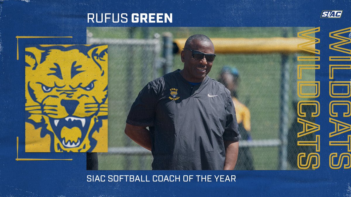 A Wildcat through-and-through, none other than Wildcat Head Coach Rufus Green gets the SIAC Softball Coach of the Year award! Green led @FVSU_softball to the SIAC East title and 1st 30-win season in over 21 years!