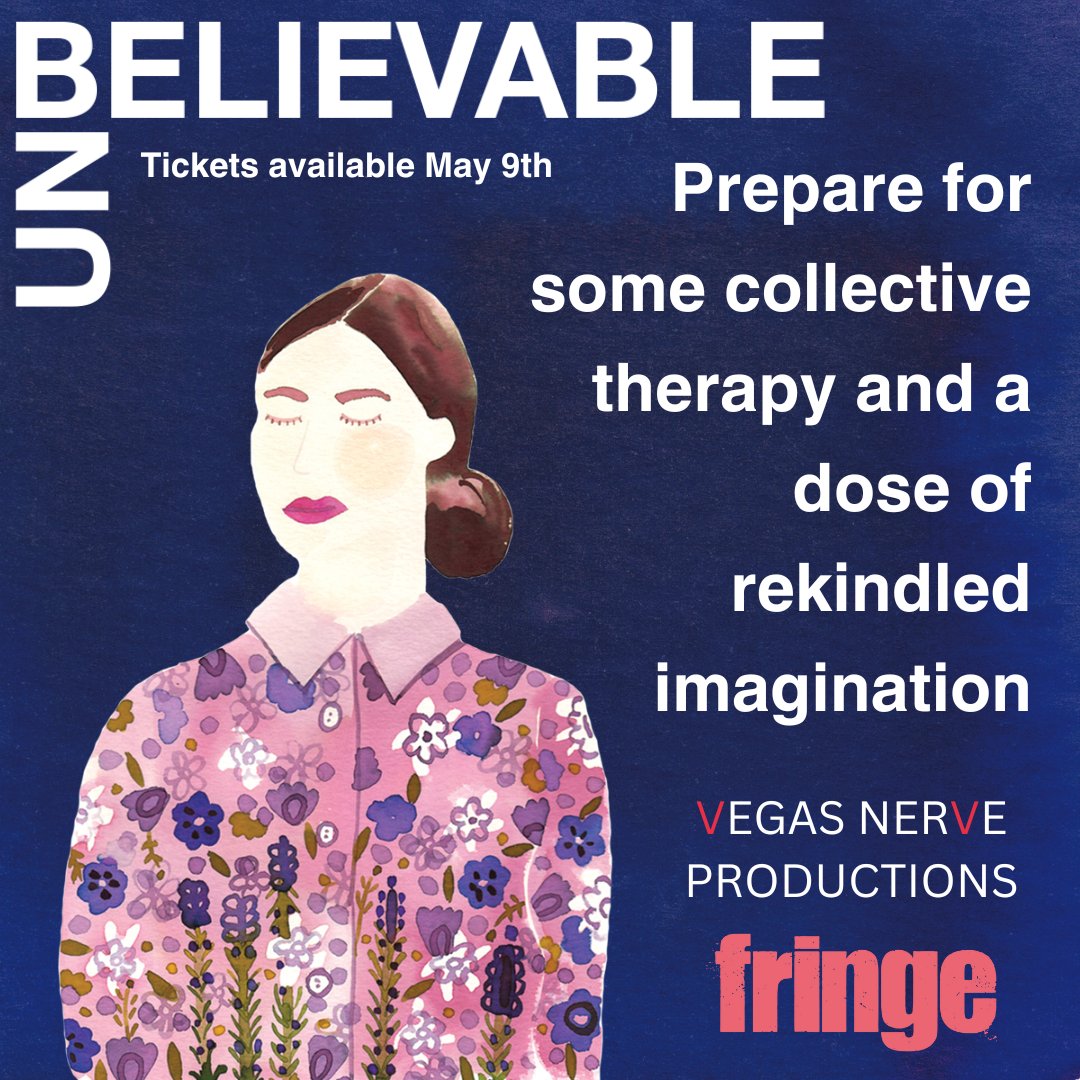 The brand new play coming to the Fringe Festival this summer. Prepare for some collective therapy and a dose of rekindled imagination.

#EdFringe #EdinburghFringe #Fringe2024 #FringeTheatre #theatre #unbelievable #performance #acting #performingarts #play #women #Cvenues