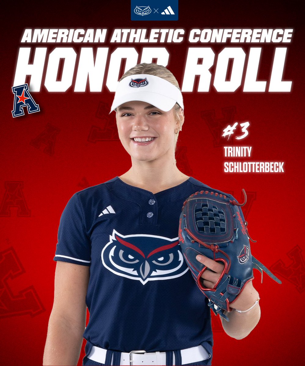 Congrats to @trin_1223 for being named AAC Weekly Honor after her great performance against South Florida this past weekend. Schlotterbeck registered a 0.58 ERA in 12 innings on the weekend. #WinningInParadise