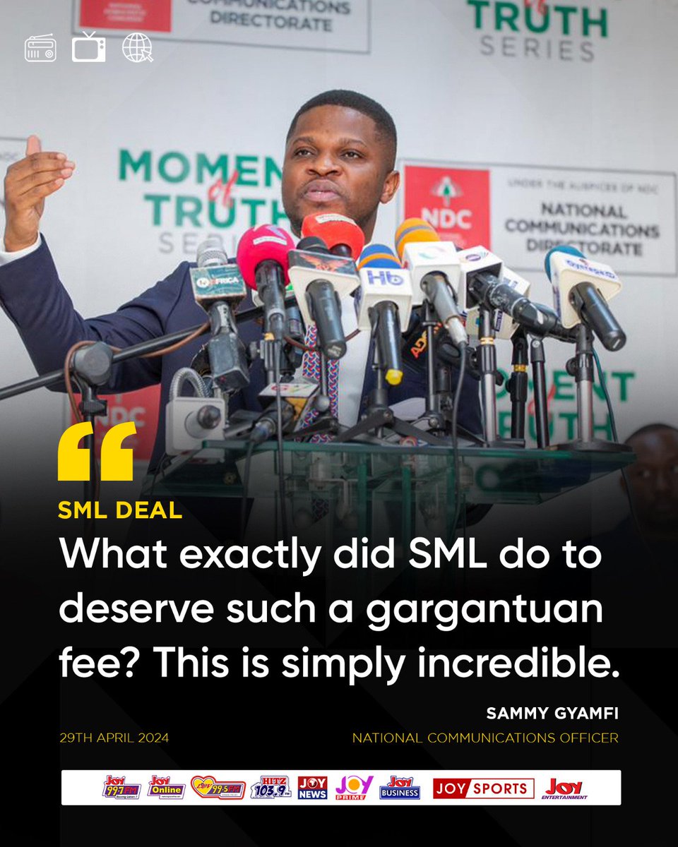 SML deal: What exactly did SML do to warrant such payment? - Sammy Gyamfi #JoyNews