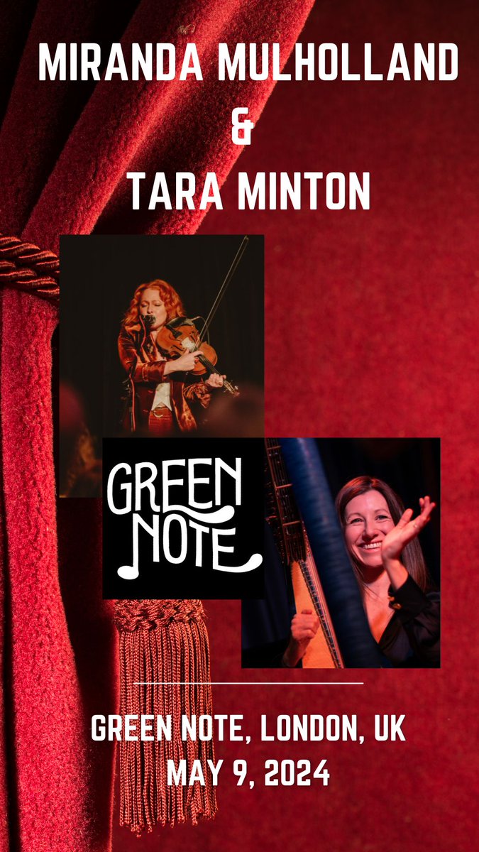 London, I am so excited for this! It's been way too long since I played a show here and I get to do a co-bill with my dear friend @taramintonmusic at the lovely @greennote 🌱

greennote.co.uk/production/mir…

#folk #LONDONCALLING #folkmusic #fiddler #harp