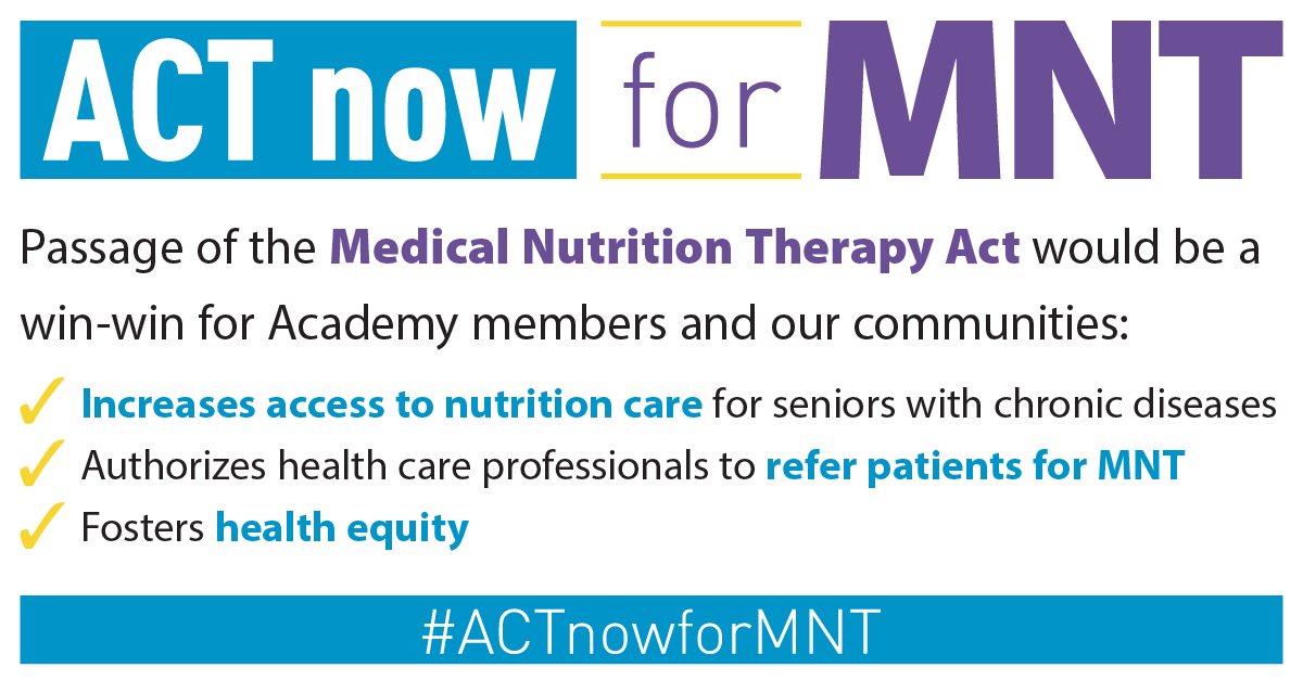 eatrightPRO's tweet photo. Today is a great day to #ACTnowforMNT! 😁
If you haven't yet, help get the word out about the importance of the MNT Act with our downloadable graphics and messaging in our social media toolkit: https://t.co/Y0TRDon5l2
#eatrightPRO #rdchat #dietetics https://t.co/eLy4ViKbyP