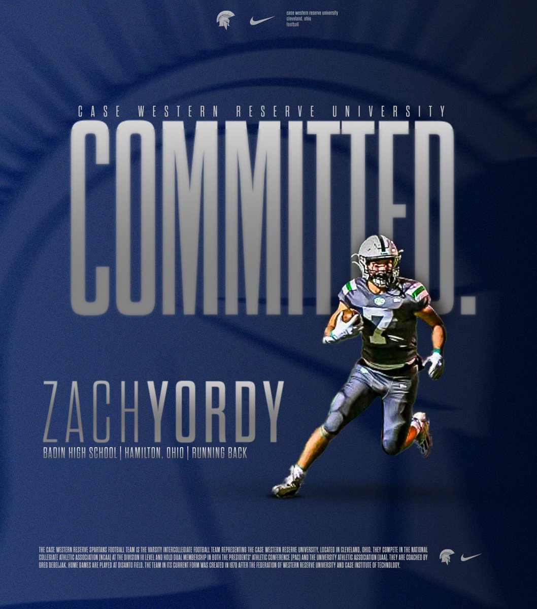 Thanks to my parents, my high school coaches, and the coaches at CWRU for giving me the opportunity to play at the next level.  Can’t wait to take advantage of this opportunity.<a href="/BHSfootball4/">@BHSfootball</a> <a href="/CWRUFootball/">CWRU Football</a>