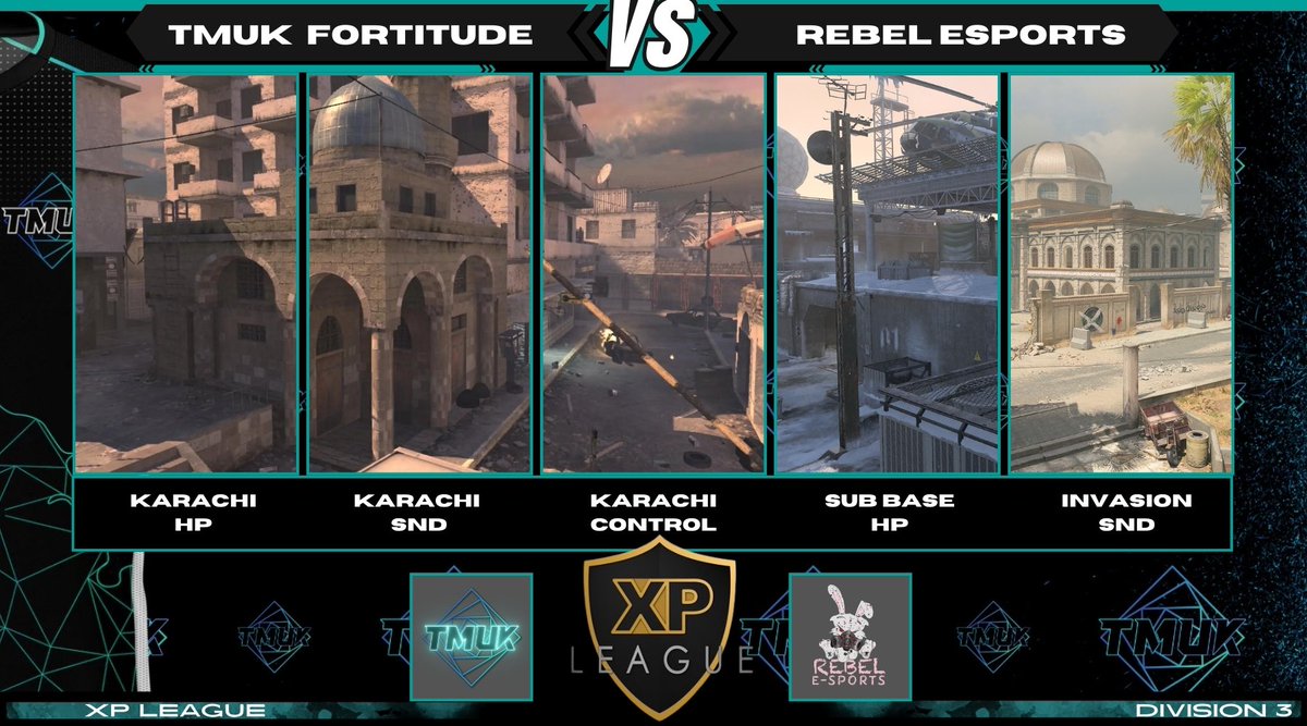 Losers semi finals !

🆚 | @_Rebelesports 
❎ | @XP_Europe Division 3
⏰ | LIVE NOW 
📺 | @RealJCBFC 

🔗 l twitch.tv/joelbull

TMUK Fortitude
⚜️ | @twistnether
⚜️ | @NasMiah10
⚜️ | @QT_Crybaby 
⚜️ | @BSeanyy_

#WeMove 
#MW3