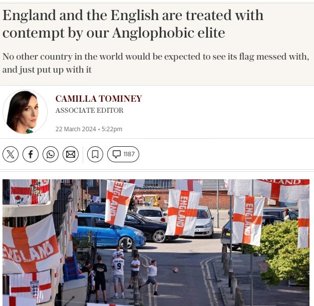 😀😀😀😀 I tell you, satirists would be hard pushed to write such rich material as The Torygraph. 'Flag to be messed with', 'Anglophobic elite.' What wit these Little Englanders display, my lord.