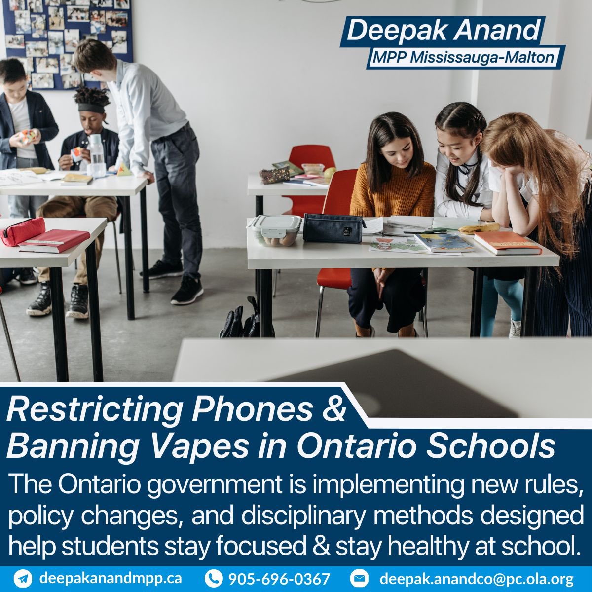 Our govt is #WorkingTogether to ensure students are provided with the best educational experiences. That’s why we’re: -Banning cellphones for JK-G6 -Restricting phone usage for older students -Zero Tolerance ban on tobacco/vapes/drugs on school property bit.ly/3wg2EuF