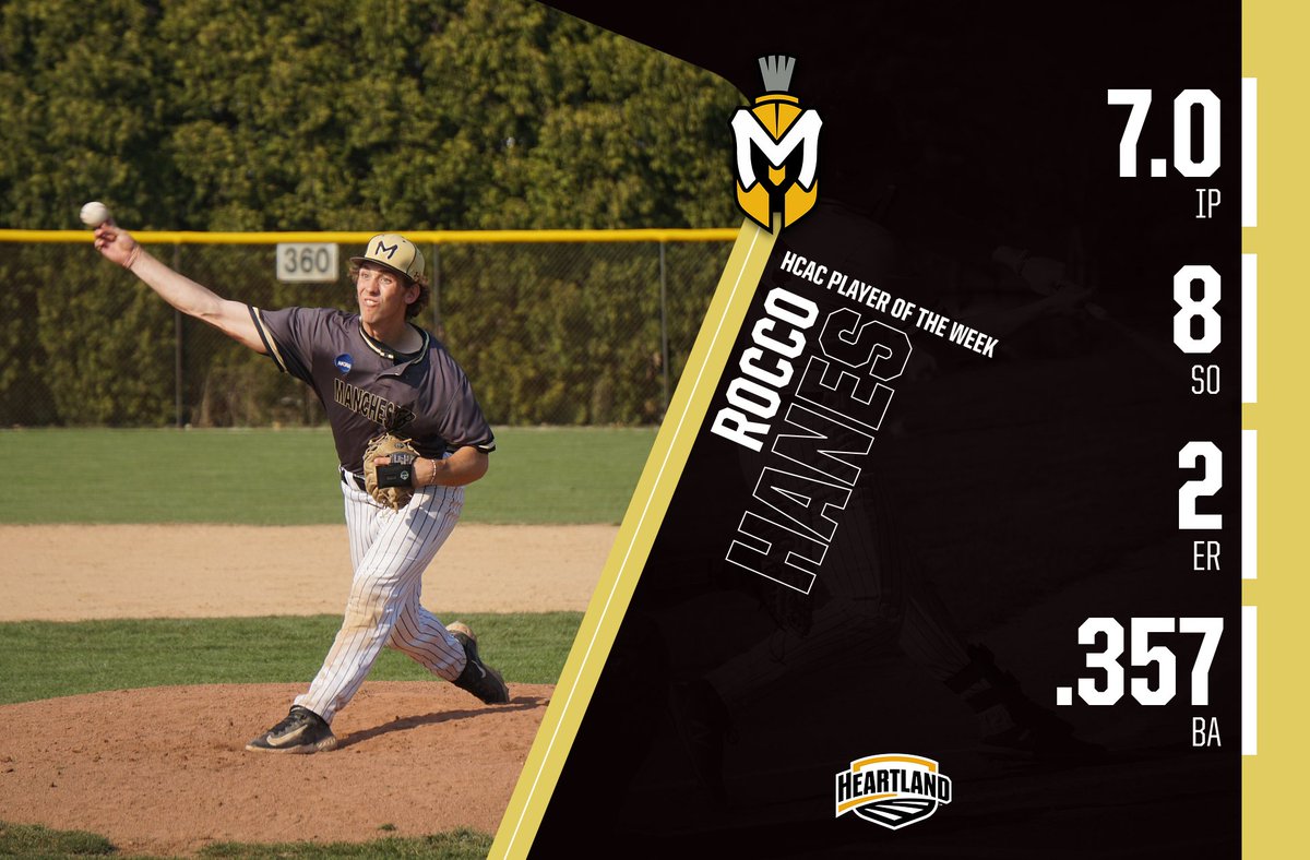 BASE: Congratulations to Rocco Hanes for being named the HCAC Pitching Athlete of the week!! Read: bit.ly/3wfdaCs #MUSpartans | #SpartanPride