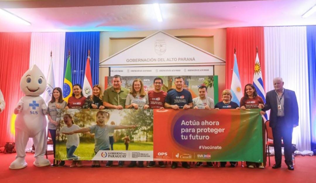 La Presidencia Pro Tempore de Mercosur Salud, que este semestre preside la República del Paraguay, realizó el lanzamiento de la Semana de la Vacunación en las Américas (SVA) 2024, bajo el lema “Actúa ahora para proteger tu futuro #Vacunate' en el Departamento de Alto Paraná.