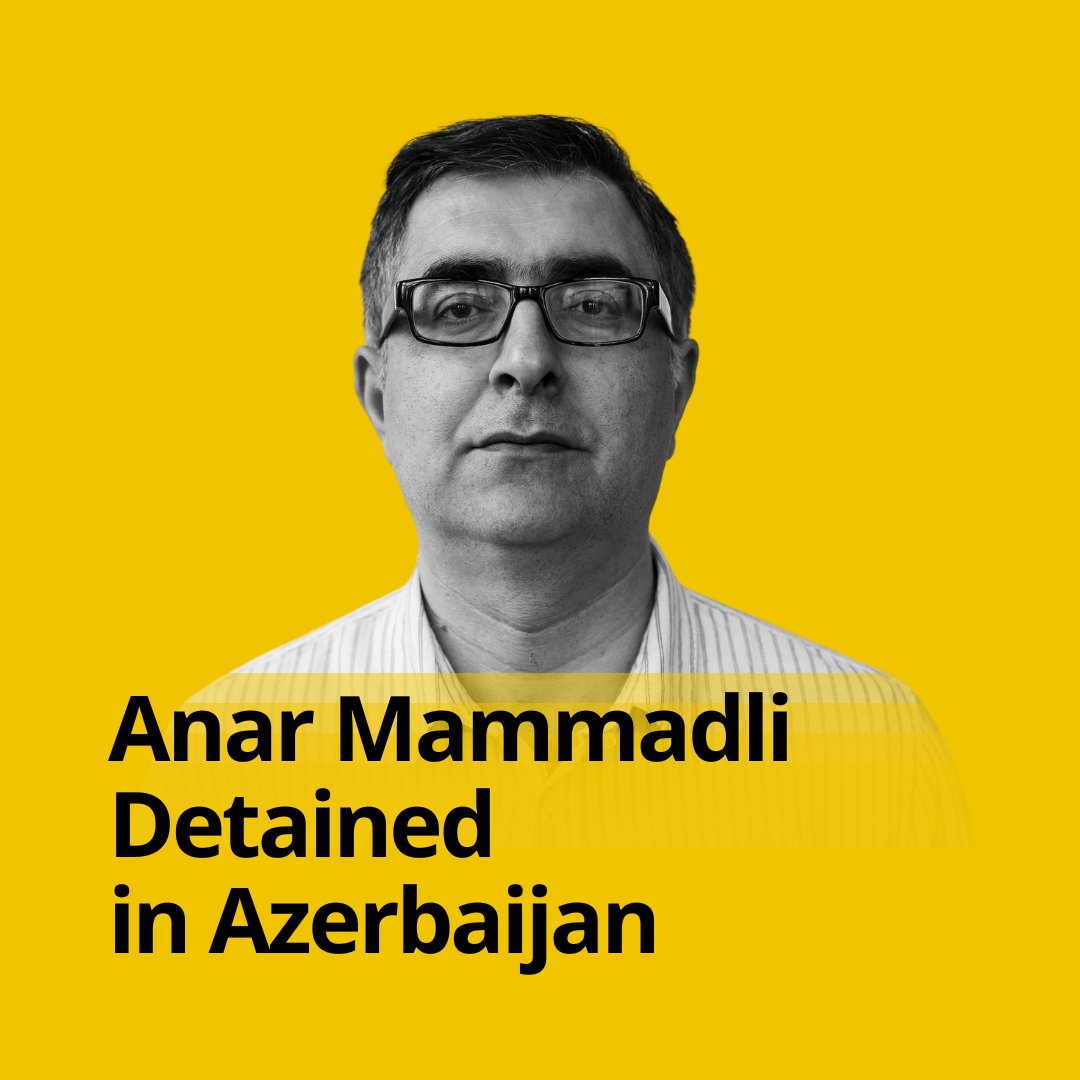 Prominent #humanrights defender @MammadliAnar (head of @SMDT_EMDS) was detained earlier today in Baku. The charges against him as well as his whereabouts remain unknown. We urge #Azerbaijan authorities to release him immediately.