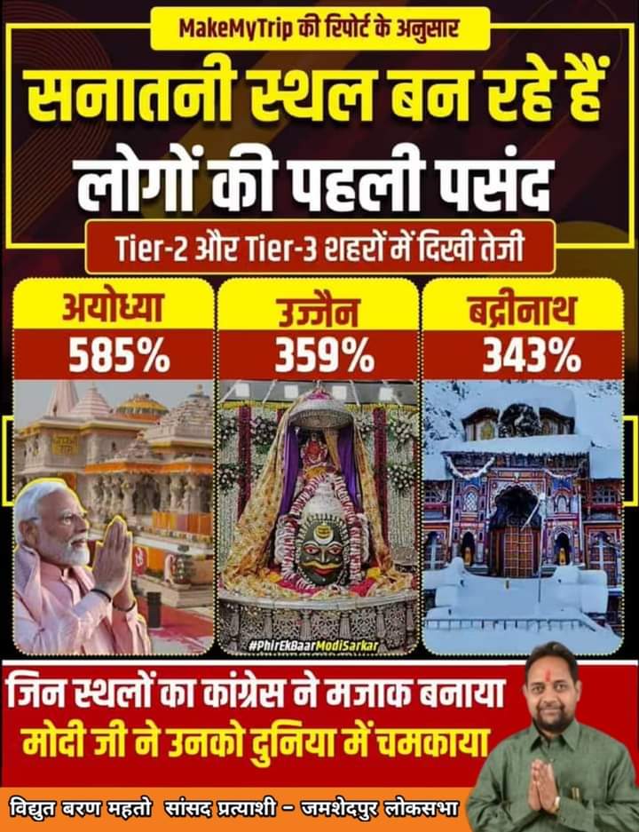 सनातन संस्कृति के संवाहक है प्रधानमंत्री श्री नरेन्द्र मोदी जी।

#PhirEkBaarModiSarkar
#AbkiBaar400Paar