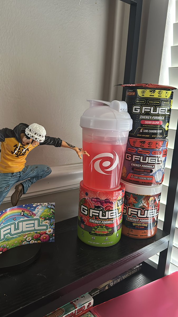 Today’s flavor choice of Sour Fruit Punch is new in my top 5 flavors of #Gfuel . Even Law from one piece would agree. @GFuelEnergy @GammaLabs