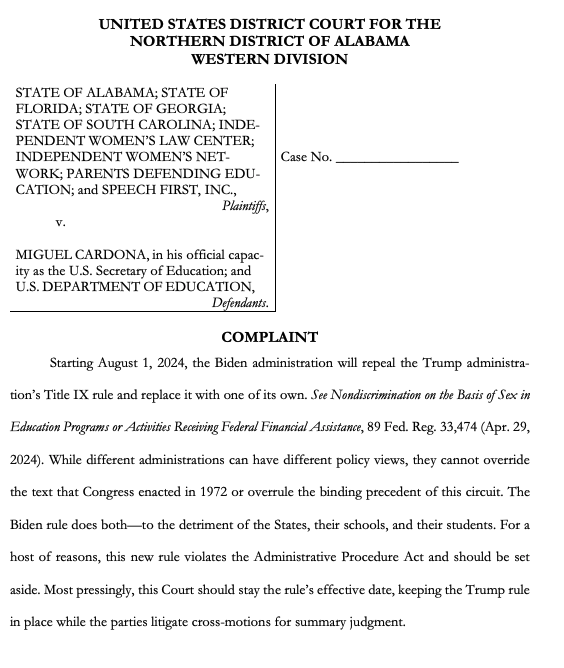 The Biden Title IX rule is unlawful. We just sued on behalf of female athletes and students who have been stripped of dignity, opportunity, and a voice. Because words have meaning, we will win. @iwf