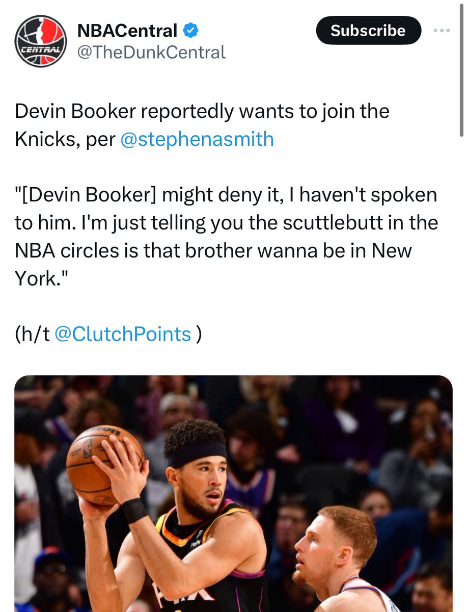 Cool, but is Book okay coming off the bench behind DiVincenzo (and after Deuce checks in first)? lol for the better part of this century, this type of conjecture was all Knicks fans had this time of year… the hope they’d someday get a great player. And NY reeked of