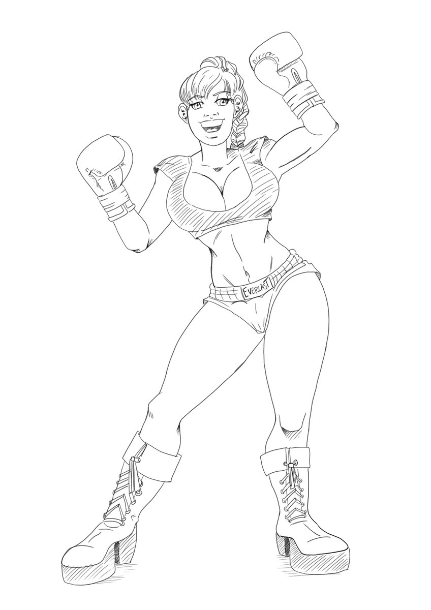 Pencil sketch commission for @WildWolfZach of @WWE Attitude Era icon Sable in foxy boxing attire! #boxing #foxyboxing #WWE #sable