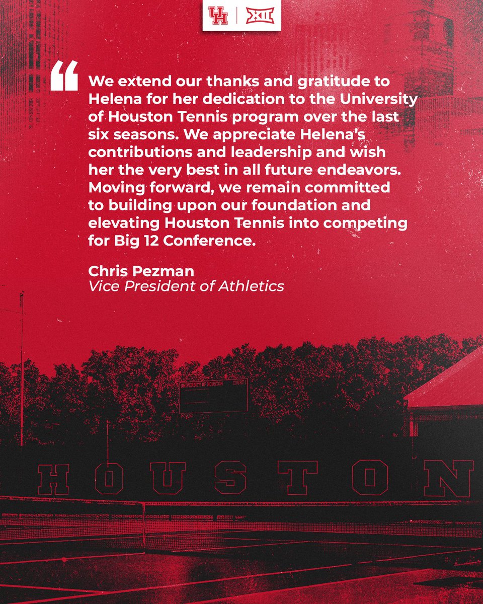 University of Houston Announces Change in Leadership of Tennis Program 📰 » bit.ly/3UEmIjK