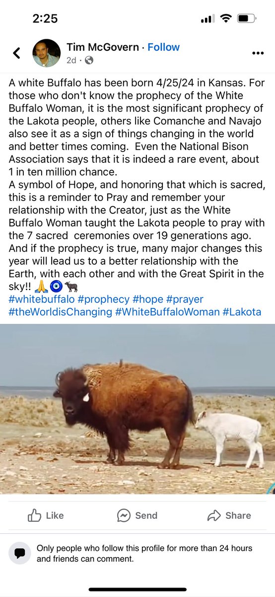 TWasinger27592's tweet photo. @IanMunsick found your white buffalo https://t.co/CZJUUokeV2