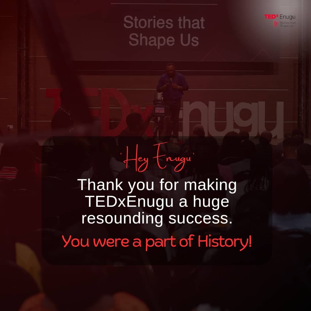 To our attendees, speakers, and volunteers;
Thank you for making TedxEnugu a success.
You were a part of history!

#TED #TEDx #Enugu #TEDxEnugu