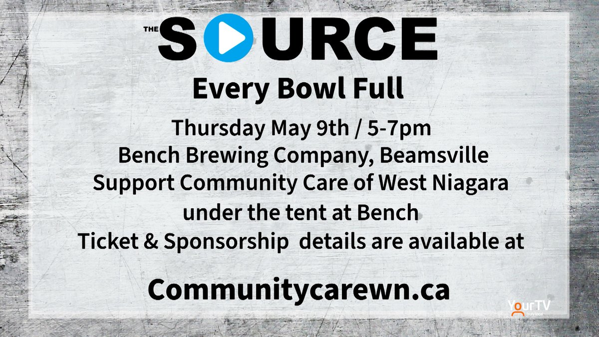 Mark Thursday, May 9th on your 🗓️ for @communitycwn #EveryBowlFull event at @benchbrewing yourtv.tv/node/360052?c=… @cogeco
