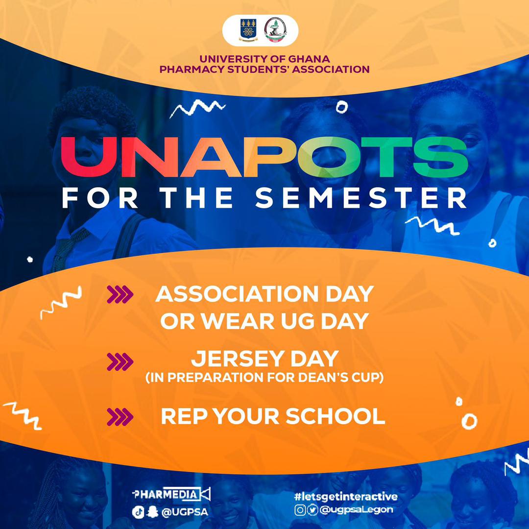 All too soon, the vacation is coming to an end😓 But UGPSA has got exciting UNAPOTs💃🕴️ coming your way this semester🥳 Don't forget🤔 to come along with your UGPSA cloths and Lacoste Jerseys🎽 and Shs paraphernalia 🧥 UNAPOT is never fun without you 🔥 Powered by Pharmedia 📸