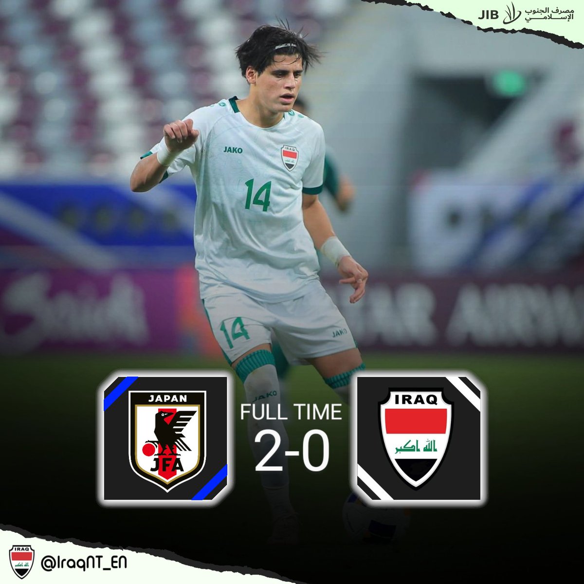 FT: 🇯🇵 Japan U23 2-0 #Iraq U23 🇮🇶 We will play for third place at the #AFCU23 Asian Cup after today's defeat. #JPNvIRQ #RoadToParis2024