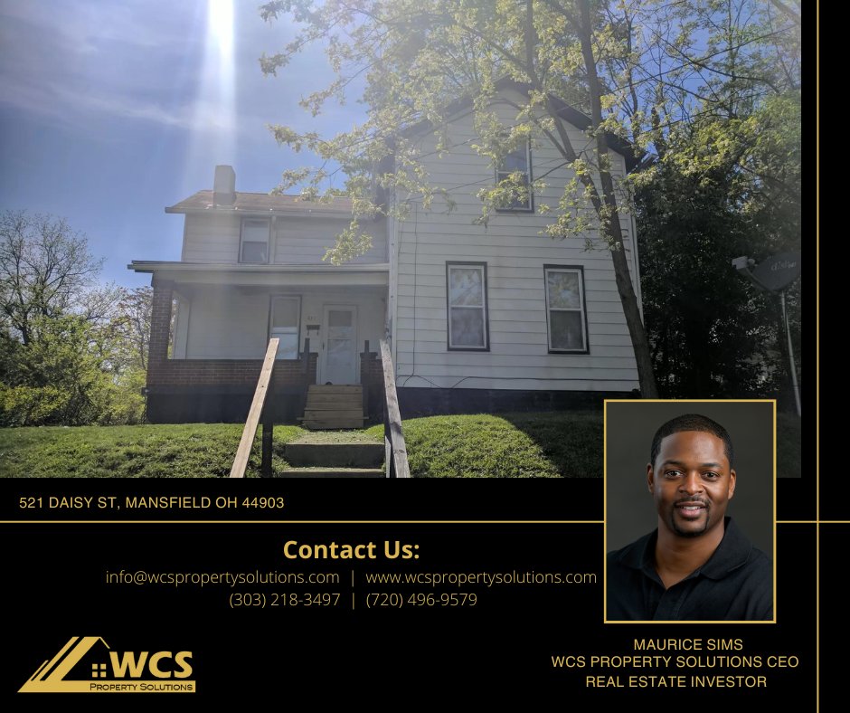 📍521 Daisy St, Mansfield OH 44903
🛏3 bedrooms,
🚿1 bathroom,
🏠1,029 sq ft.
💰$850/month
*Downpayment of $850
💁‍♂️ Maurice Sims
📞 (303) 218-3497
#PrivateMoney #PrivateMoneyLending #RealEstate #realestateinvestor #contractors #PML #PrivateMoneyLenders #NewProperty #PropertyUpdate