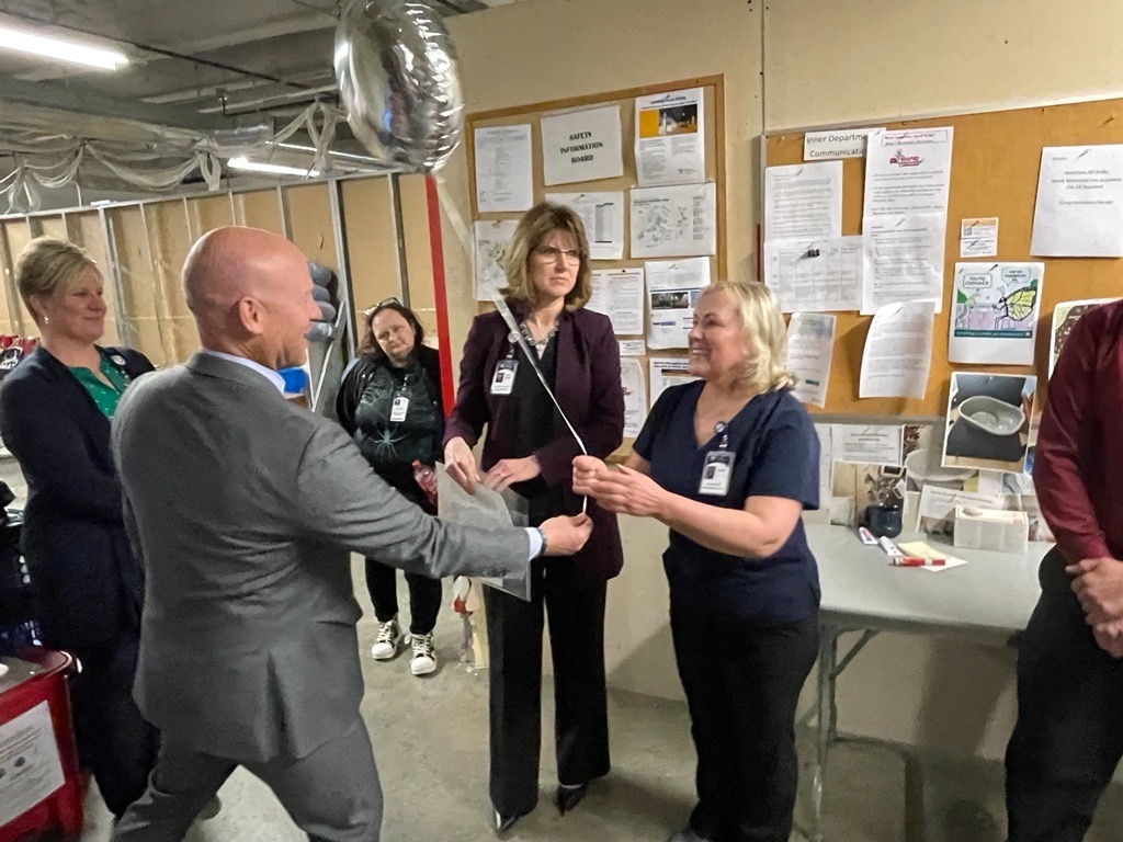 Galina Kokhanevich, housekeeper, Environmental Services received Good Samaritan Regional Medical Center's quality award for April. 'No job is too big or too small,' the nominator wrote.  #BuildingHealthierCommunitiesTogether #SamHealthJobs #SamHealth #BeHealthy