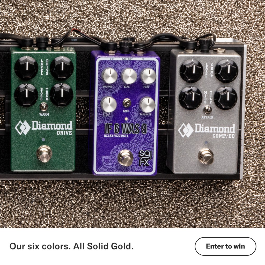 We’re giving away an XPND1 pedalboard with six favorites from SolidGoldFX and Diamond Pedals. These pedals were specially made in the D’Addario Ball End colors for this giveaway. 

Head to the link to enter today! ddar.io/sgfx_diamond

🟡🔴⚫️🟢🟣⚪️