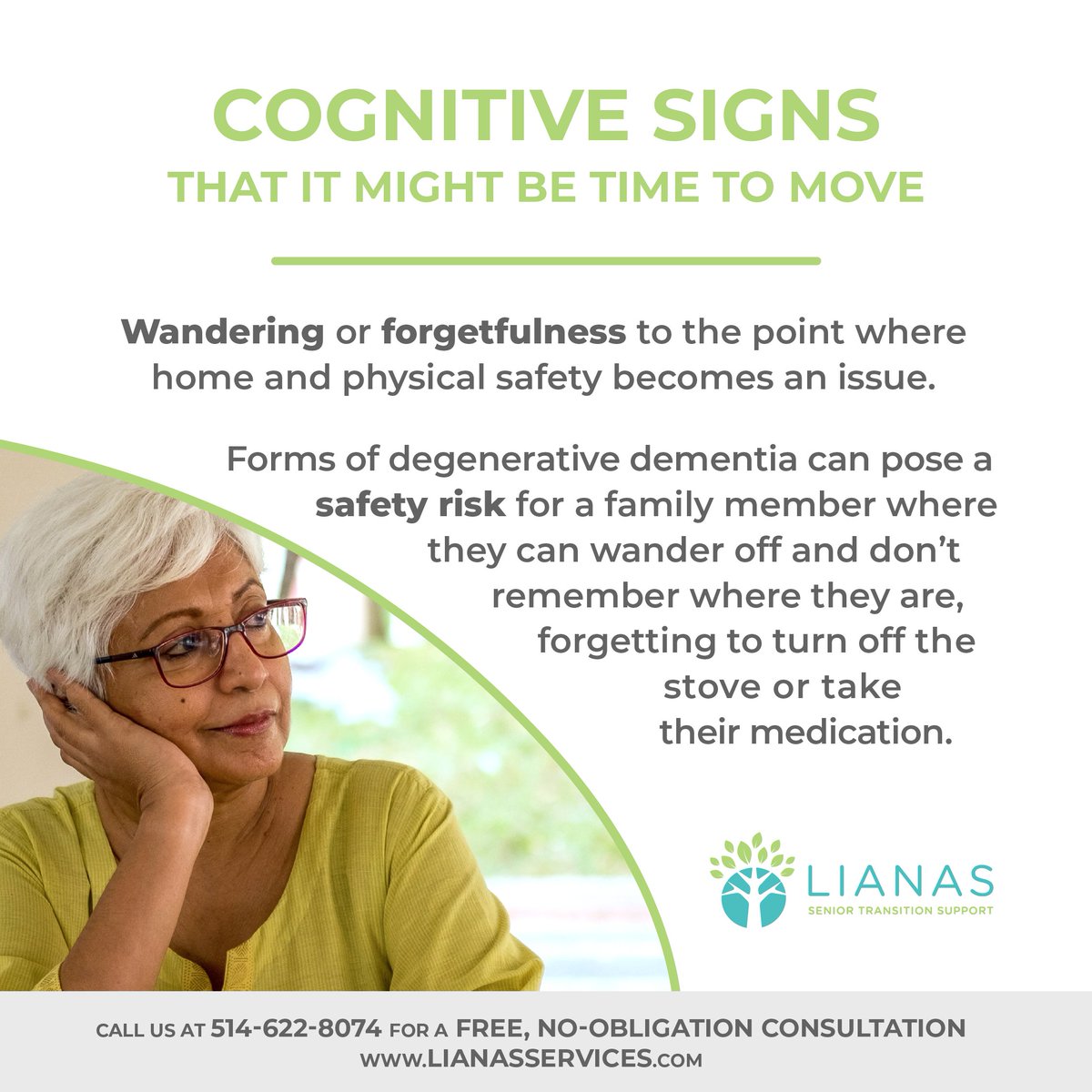 Signs that it might be time to move to a senior living community: Wandering or forgetfulness #helpingmomsanddads #seniorsupport #seniorcare #eldercare #seniorliving
