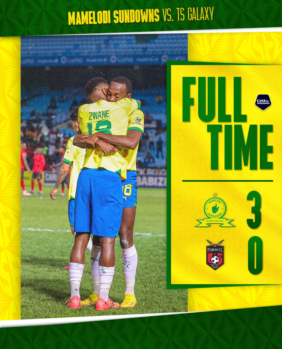 3️⃣ goals, 3️⃣ points & 1️⃣ step closer 👆 Mamelodi Sundowns (26', 35' Shalulile, 64' Lorch) 3⃣➖0⃣ TS Galaxy #Sundowns #DownsLive #DStvPrem