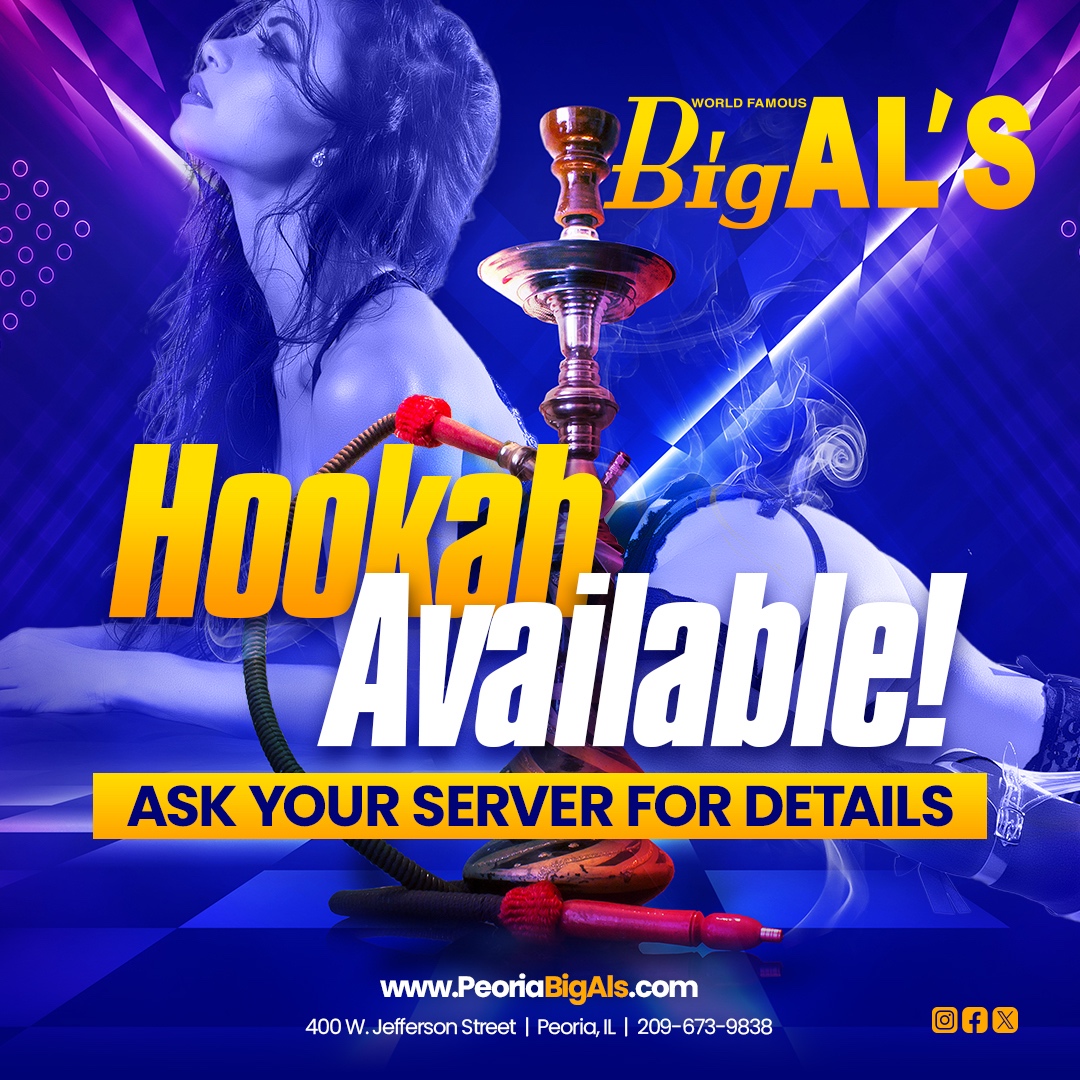 Feeling a little extra? Come to Big Al's for a fun night of hookah, cold drinks, hot dances and delicious food! 💨🍔🎉 #hookahnight #funnightout #tastytreats #hookahplease #bigalsspeakeasy #peorianightlife