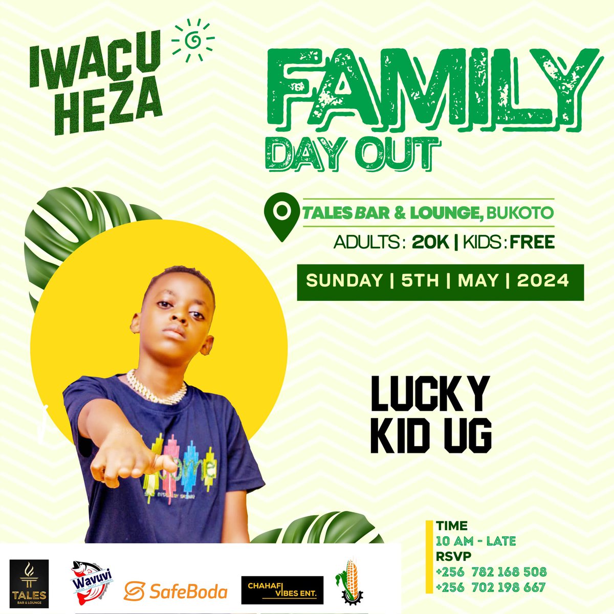 Don’t miss the #FamilyDayOut, the first of its kind in Kampala🔥 It will be going down on 5th May,2024 at Tales Bar and Lounge. #IwacuHeza #TweseTuribamwe