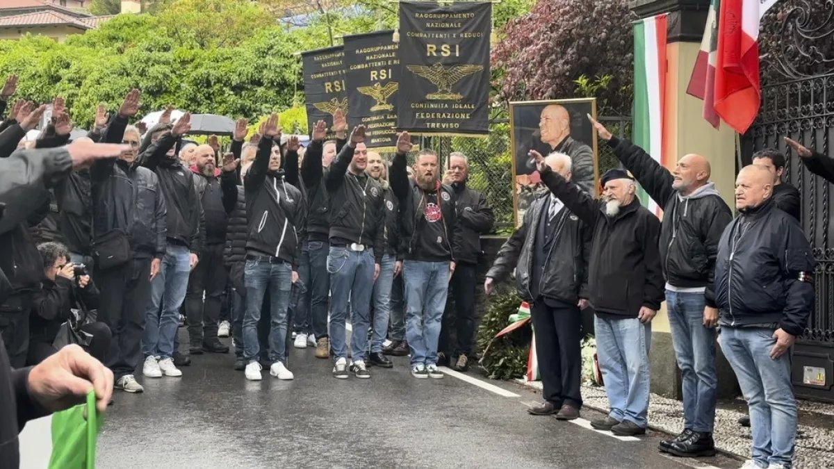 ~200 people gathered near lake como, italy yesterday to mourn mussolini on the 79th anniversary of his death maybe it's time to let it go, guys