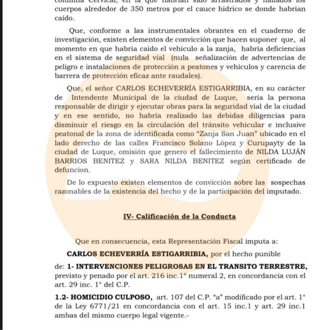 #Reiteramos | Imputaron al intendente de Luque, Carlos Echeverría 🗣️Imputación por supuestos hechos de homicidio culposo e intervenciones peligrosas en el tránsito terrestre. #1020AM