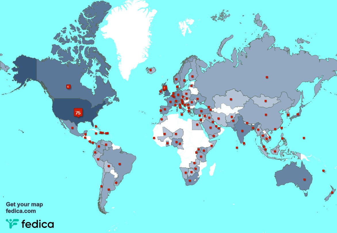 I have 26 new followers from USA, Australia, UK., and more last week. See fedica.com/!CyntWhite