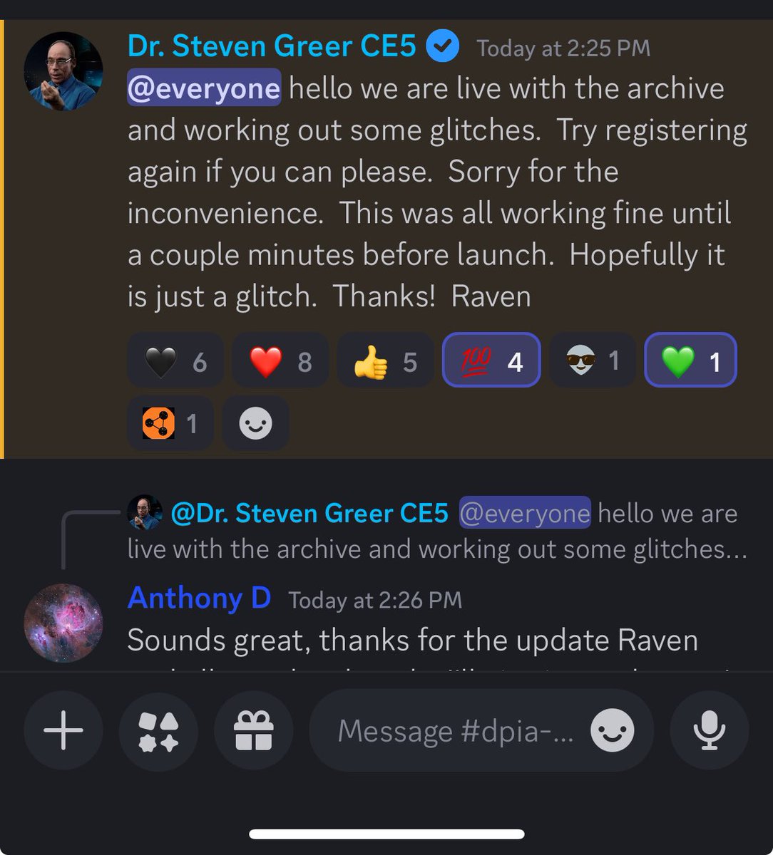 Debrynna's tweet photo. Dr. Steven Greer announces the DPIA. https://t.co/bwRF3pLMLR 👽💚✨
#ufo https://t.co/6xLGtKIEvM