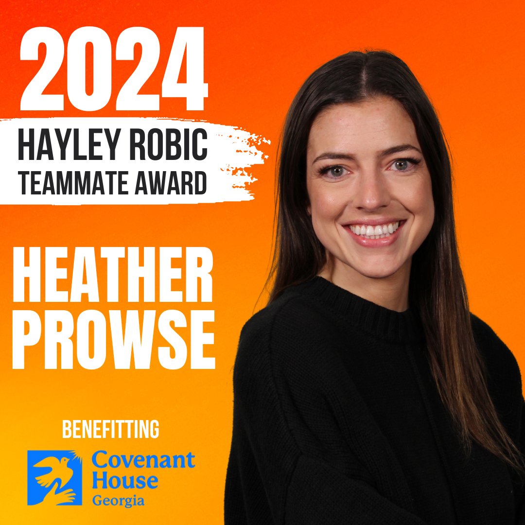 Congratulations to our 2024 Hayley Robic Teammate Award winner Heather! Her dedication and collaboration in any project help take our team to another level, just like Hayley did.

On her behalf, we'll also be donating to the @CovenantHouseGA. Congrats, Heather!