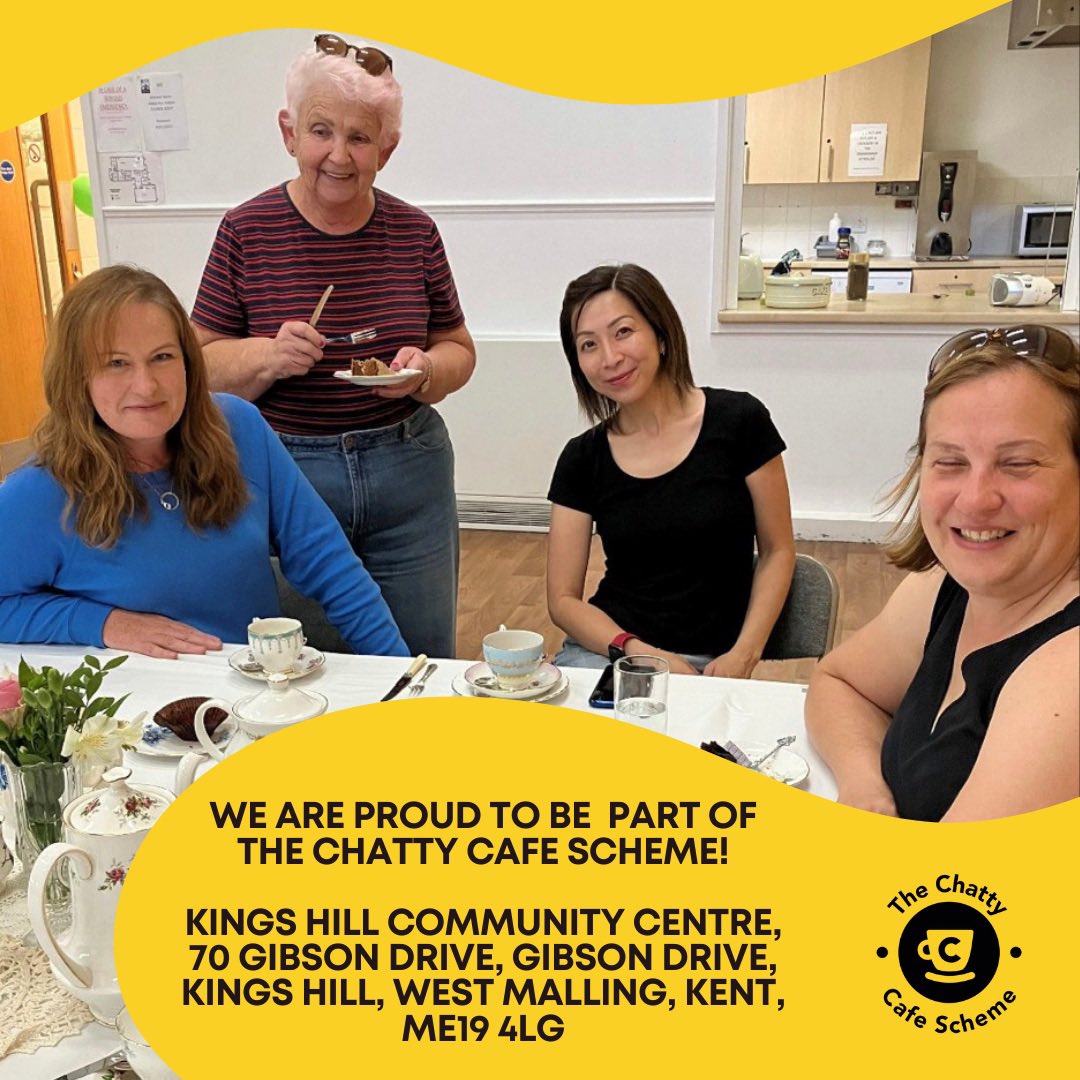 Hello and welcome to Kings Hill Community Centre who are now a registered chatty venue! Thanks for joining us! 💛 More details can be found here: thechattycafescheme.co.uk/venue/kings-hi… #chattycafe #westmalling