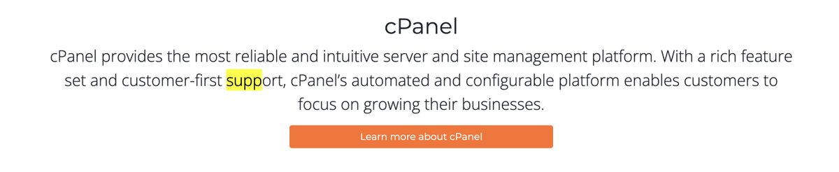 @cPanel You might want to update the content on your home page to remove 'customer-first support 'since you no longer provide direct customer support for free or paid support in 2024.