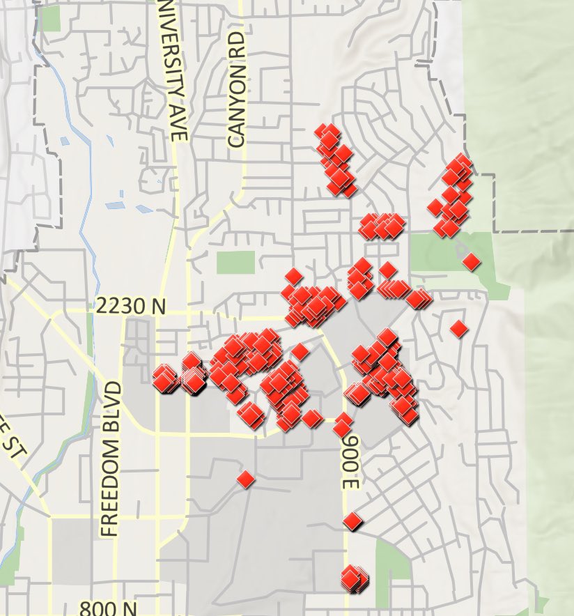 ProvoPower's tweet image. We have a report of a line down 405 E 1980 N.  Crews are responding.  We will post updates as soon as we have more information.